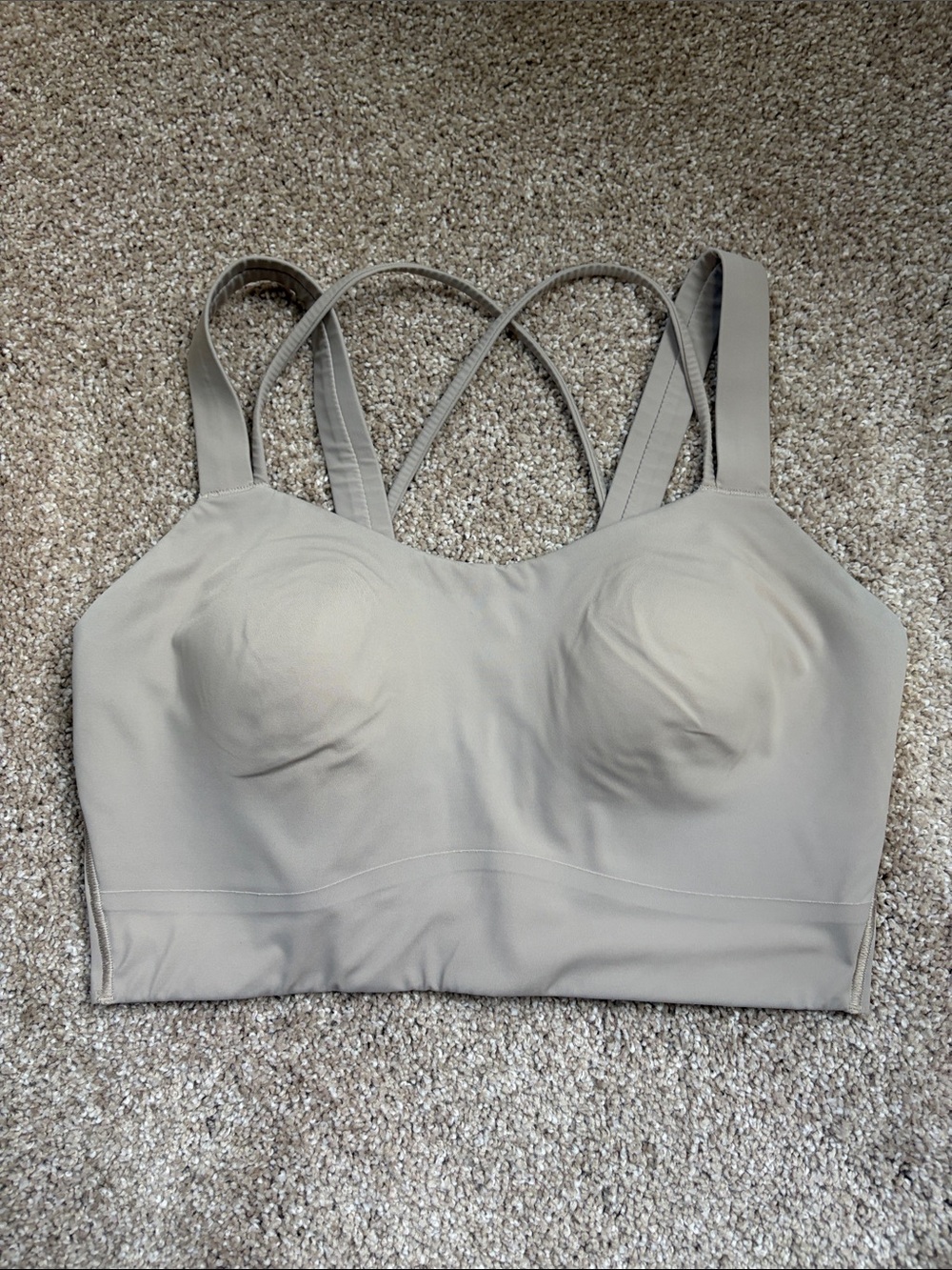lululemon athletica Light Beige/Neutral Strappy Sports Bra